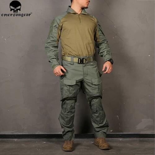 EMERSONGEAR G3 Combat Uniform Airsoft Shirt Pants with Knee Pads Military Tactical Suit Hunting Clothes EM9351