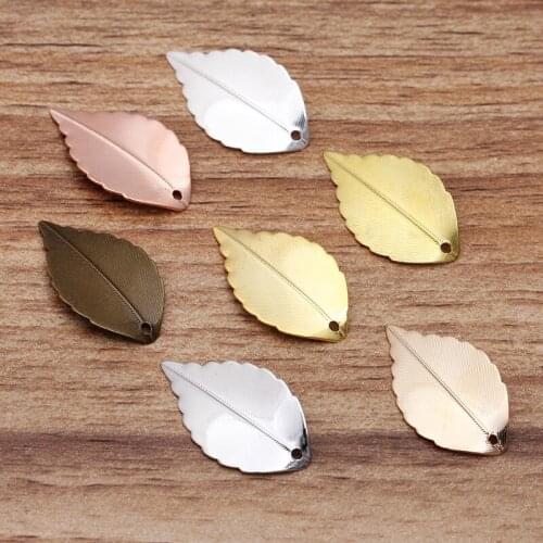 Mixed Brass Vintage Flower Leaf Charms Metal Links Finding Necklace Settings DIY Stuffs Jewelry Accessories 10*17mm 16*25mm