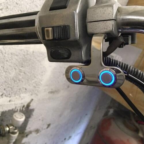 MotoLovee Stainless Steel LED Motorcycle Switch ON-OFF Handlebar Adjustable Mount Waterproof Switches Button DC12V Fog Light