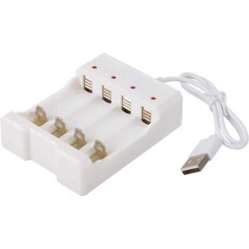 4-Slot Charger Nickel Cadmium AA/AAA Rechargeable Battery 4-Slot Toy Electronic Drum Bed Bell USB Charging Seat Home Supplies