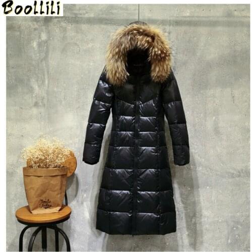 Boollili Winter Coat Women Korean White Duck Down Jacket Women Big Fur Collar Puffer Jacket Plus Size Warm Parka Abrigos 2020