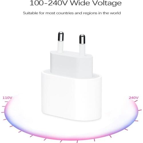 1;1 Original 18W PD Fast Charger for Apple iPhone 11 Pro 8 Plus XR XS Max iPad mini Genuine USB Type-C Quick Charge Travel Adapt