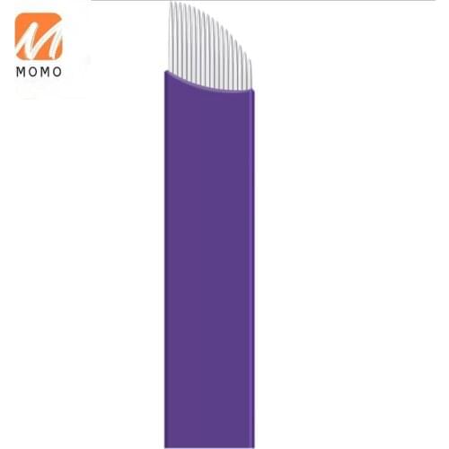 Line Embroidery Needle Piece Genuine Line Purple Leather 14-Pin 18-Pin Semi-Permanent 10 Pieces