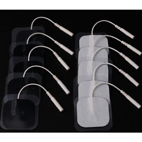 10Pcs Replacement Electrode Pad For Massagers /Tens Units Pads 4x4cm White Cloth C1FF