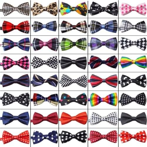 100PC/Lot Double-layer Pet Dog Bow Ties Polyester Cat Dog Bowties Neckties Pet Dog Grooming Accessories