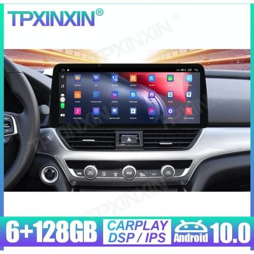 12.3" Carplay For Honda Accord 10 2018+ Android 10 6+128G Car GPS Navigation Auto Radio Multimedia Player Headunit Tape Recorder