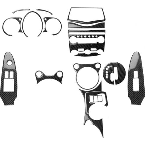 18Pcs Trim Cover Sticker Self-adhesive Fade Resistant Carbon Fiber Anti-scratch Full Set Trim for Nissan 370Z Z34 2009-2021 Left