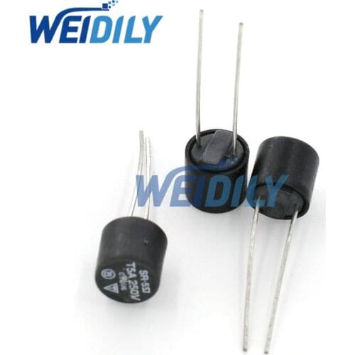 20PCS/LOT Cylindrical Fuse 5A 250V Slow Blow Fuses T5A SR-5 2 Pins Insurance Tube