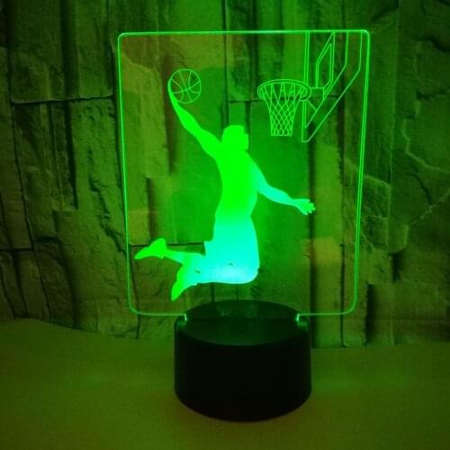 Shooting 3d Lamp Playing Basketball Colorful 3d Visual Table Lamp Creative Gift Atmosphere Bedside Table 3d Night Lamp