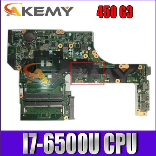 827047-001 827047-501 For HP Probook 450 G3 I7-6500U Notebook Mainboard DA0X63MB6H1 SR2EZ 216-0864032 DDR3 Laptop motherboard