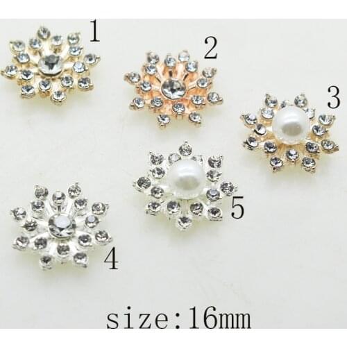 Accessories for jewelry 2019 fashion 10pcs 16mm Alloy flowers DIY clothing Accessories Rhinestone Bride Headdress Handmade Craft
