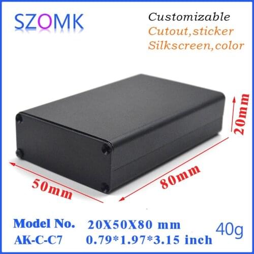 1 piece, 20*50*80mm diy szomk electronics aluminum junction box project box aluminum box for electronic project enclosure