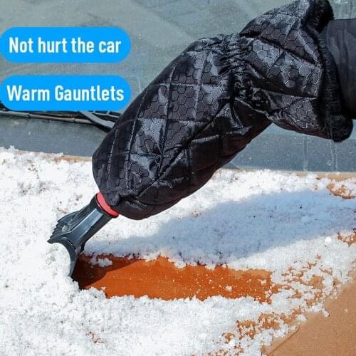 Car Snow Shovel Ice Scraper Warm Gloves Window Snow Cleaning Tool Deicing Car-stying Snow Removal Set Accessories