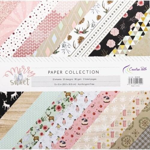 Creative Path 12 Inch Scrapbooking Paper 20 Sheet Craft Background Decorative Pattern Xmas Designer Pack DIY 305x305mm Acid Free