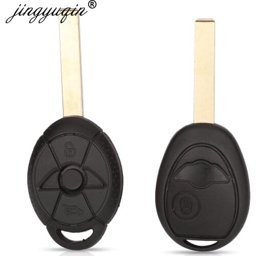 Jingyuqin Remote Key Replacement Shell Case Fob 2 Buttons For BMW Mini One Cooper R50 R53 Blank Key Cover