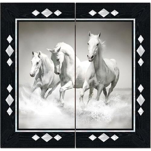 Figured White Horses Backgammon Set Trendy Family Board Games Very Special Gift Woman Man New Home Best Quality