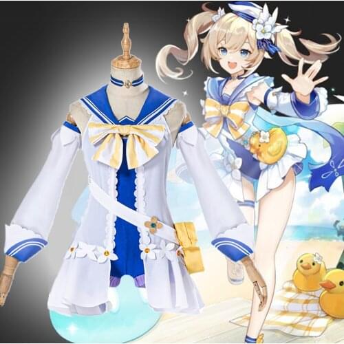 Game Genshin Impact Cosplay Costumes Barbara Shining Idol Cosplay Costume Uniforms Clothes Suits Dresses Swimsuits Swimwear Cos