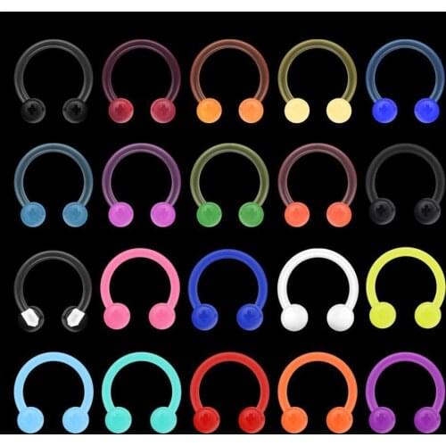 Plastic Transparent Trendy Personality Luminous Horseshoe Nose Ring Set Exquisite Piercing Body Jewelry