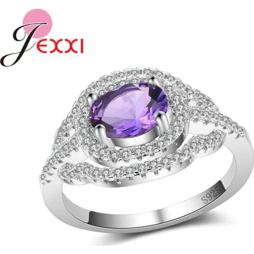 Paved Super Shining White Crystal Cubic Zirconia Finger Rings Jewelry For Women Ladies 925 Sterling Silver Festival Gift