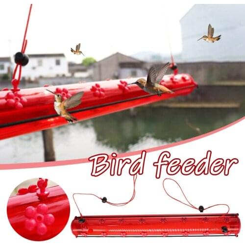 Hummingbird Feeder with Holes Visible Pipe Tube Bird Feeder Hanging Birds Feeding Device for Home Tree Garden 40/50/60cm E7