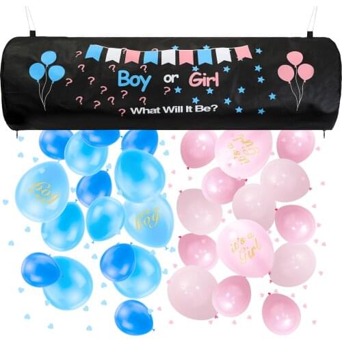 Gender Reveal Balloon Drop Bag with Confetti Boy or Girl What Will It Be? Gender Reveal Games Baby Shower Party Supplies