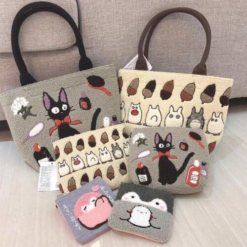 Cute Totoro Coin Purse Anime Kikis Delivery Service Cartoon Handbag Tote Clutch Fashion Makeup Bag Storage Portable Bags purse