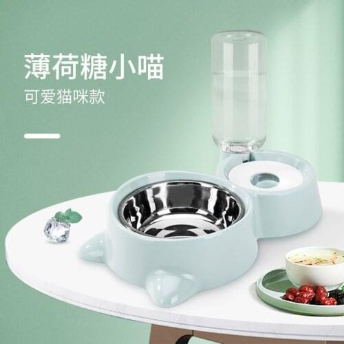 Dog Bowls For Small And Medium-sized Dogs,automatic Cat Drinking Fountains, Rice Bowls, Stainless Steel Double Bowls