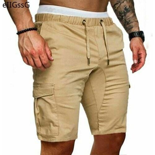 Fashion Trendy Shorts Mens Cotton Bermuda Mens Summer Military Uniform Straight Work Pockets Lace-up Shorts Casual Retro Short