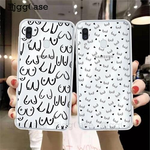 Boobs Art Print Soft phone Case For Samsung Galaxy A01 A10 A11 A21S A30 A31 A40 A41 A50 A70 A51 A71 Sexy woman Silicone Cover