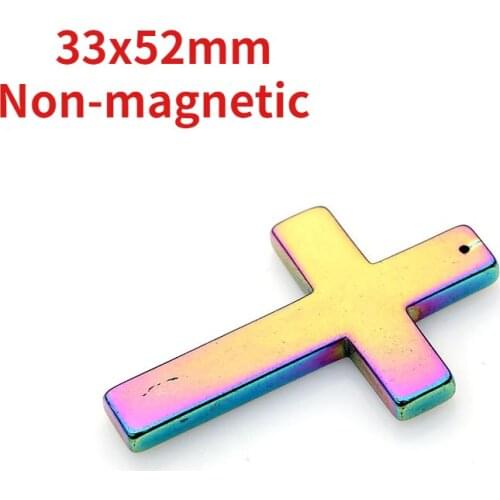 Natural Hematite 33x52 Loose Colorful Cross Charms Luck Blessing Change Destiny for Jewelry Making DIY Bracelet Necklace Earring
