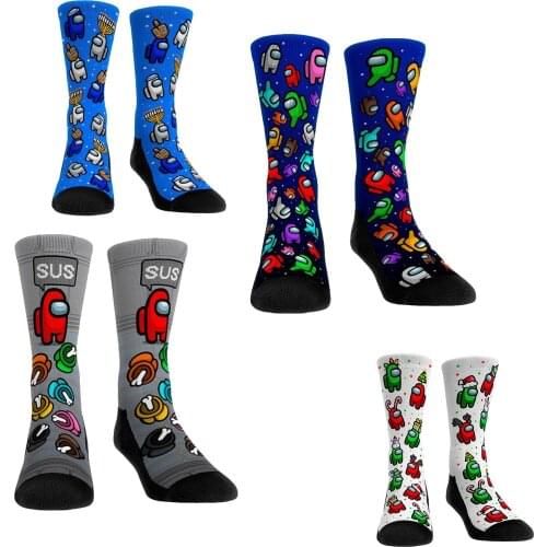 Men Cartoon Sock Anime Funny Happy Fruit rhombus Crew Socks Mens Sox Hip Hop Street Fashion Colorful Long Socks