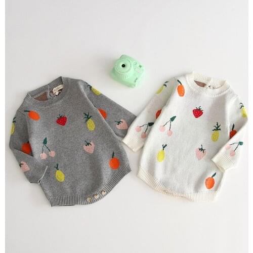 Autumn Winter New 2020 Baby Girl Fruits Printing Rompers Baby Girl Long Sleeves Rompers Baby Girl Newborn Rompers