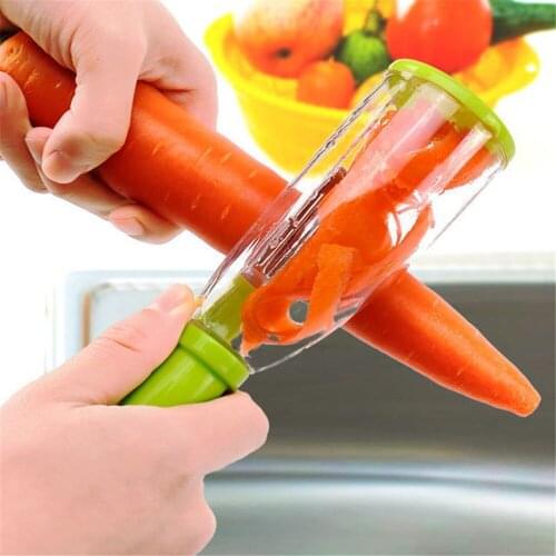 Vegetable Peeler with Container, Kitchen Peeler Slicer Stainless Steel Blades, Dishwasher Safe Peeler for Veggies and Fruits