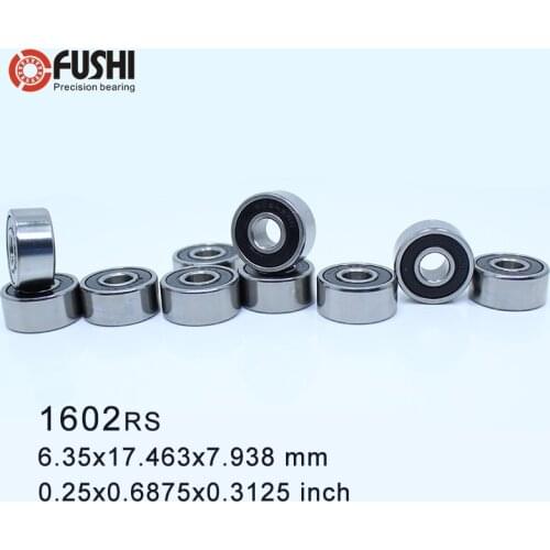 1602RS Bearing 6.35x17.462x7.938mm ABEC-1 (10PCS) Inch 1602 RS RZ 2RS Ball Bearings 1602-2RS Bearing