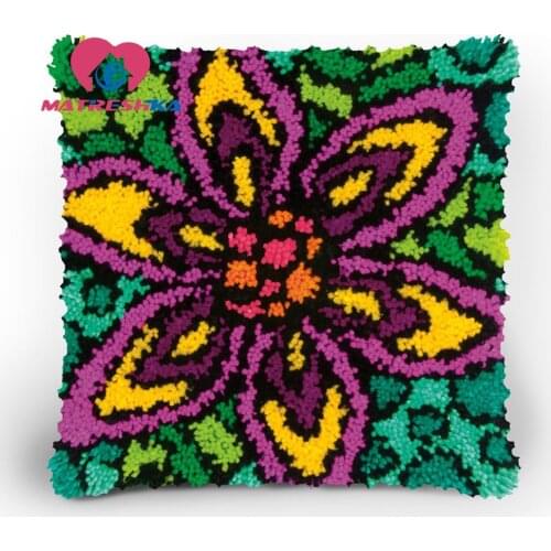 Latch hook pillow flowers carpet embroidery sale sets cross-stitch pillow do it yourself ladybugs for needlework rug hooking