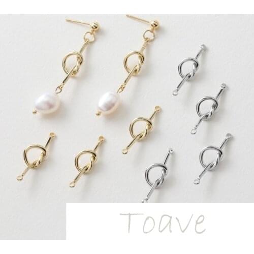 14K gold-plated real gold double hanging knotted peach heart diy earrings earrings material accessories