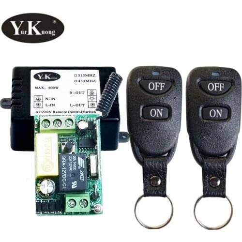 433 315 Mhz AC 220V 1 CH Remote Control Switch Receiver Wireless RF ON OFF Transmitter For Hall Bedroom Lights Lamp ON OFF Smart
