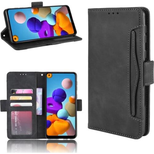For Samsung Galaxy A21 Case 6.5 inch Multi-function card slot Leather Book Flip Design Wallet Cover for Samsung Galaxy A21 Case