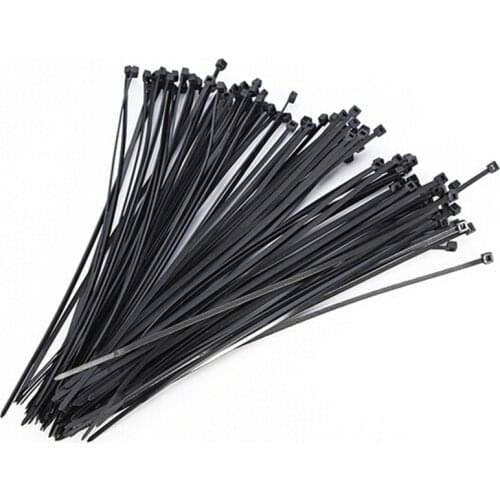 100pcs Self-Locking Plastic Nylon Wire Cable Zip Ties Black Cable Ties Fasten Loop Cable 2.5mm Or 3mm