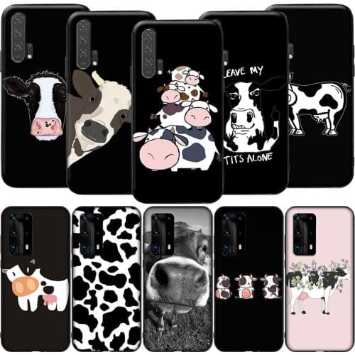 GX20 Animal Cute Cow Silicone Case for Honor 6A 7A 3GB 7C 7X 8 8A 8X 8C 9 10 Lite View 20S 9A 10X Max Pro