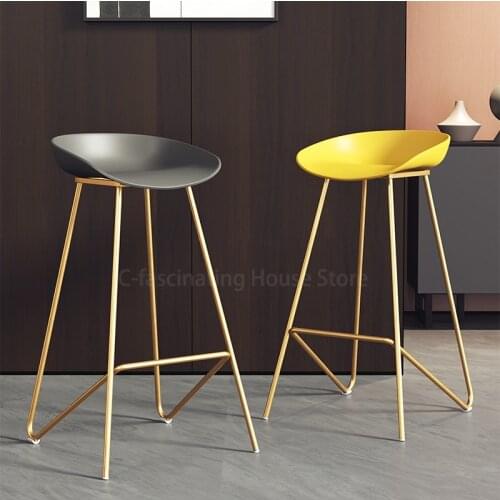 Nordic Barstool Modern Minimalist Bar Stool Bar Chair Front Desk High Stool Bar Stools for Kitchen Casual Cafe Designer Chairs