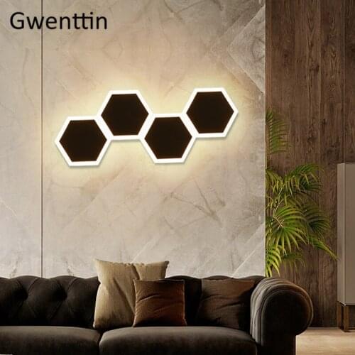 Modern LED Wall Lamps Hexagon Patchable Sconces for Living Room Bedroom Home Decor Bathroom Light Fixtures Wall Light Luminarias
