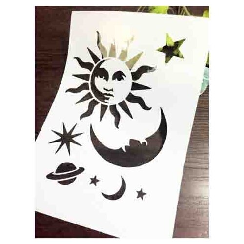 Sun Moon Star Scrapbooking tool card DIY album masking spray painted template laser drawing stencils 673125