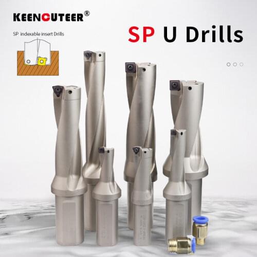 1PC C20-2D13-29SP05 C32-2D26-55SP07 C32-2D28-59SP09 C40-5D40-205SP11 CNC Lathe Tool Indexable U drill For SPGT/MG Carbide Insert