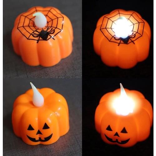 1pc Halloween Pumpkin Candle Light LED Table Top Decoration Electronics Pumpkin Happy Party Decor For Party Gift Night Light