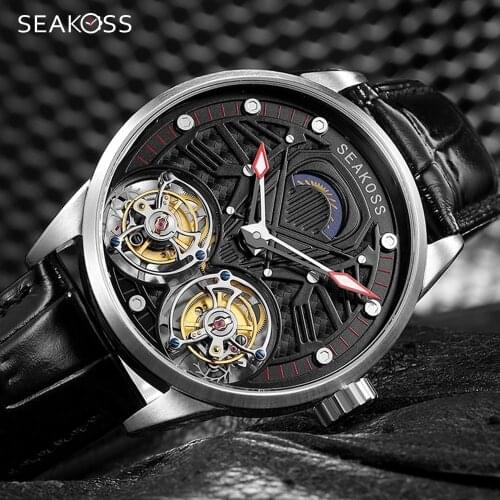 Top Brand Super Skeleton Mens Tourbillon Mechanical Watches Luxury Turbillon Clock Watch Men Hand Winding Movt Sapphire Glass