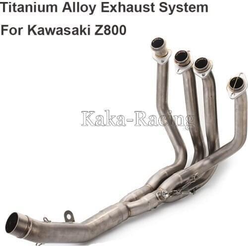 Real Titanium Alloy Motorcycle Exhaust Muffler Modified Full System Front link pipe Middle Pipe Tube For Kawasaki Z800 2013-2016