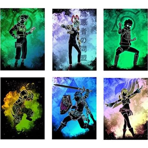 Japanese Anime Naruto Poster Watercolor Canvas Painting Mural Living Room Child Bedroom Home Wall Picture Decoration