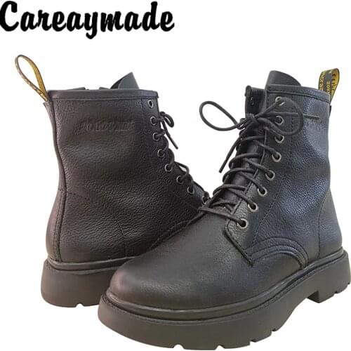 Careaymade-Forest retro Martin boots 8 hole spring women British style new short boots with thick soles and heels show thin Boot
