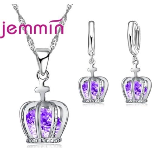 Exquisite Long Opal Drop Earrings Pendant Necklaces Sets For Women 925 Sterling Silver Pierced Earing Korean Wedding Jewelry